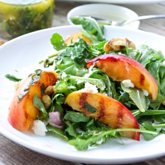 Grilled Peach and Arugula Salad