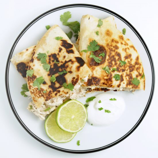 Tequila Lime Chicken Quesadillas