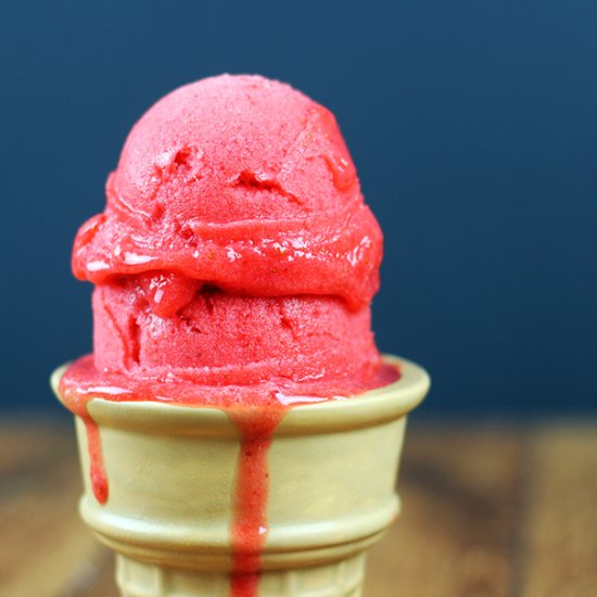 3 Ingredient Strawberry Sorbet