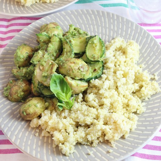 Avocado Basil Pesto & Mushrooms