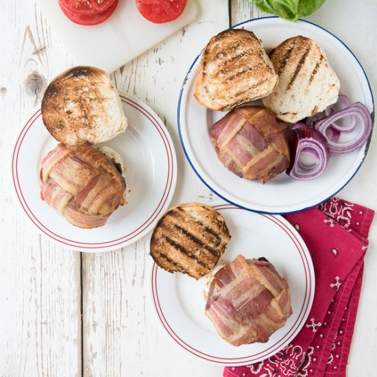 Green Chile Burger in Bacon Weave