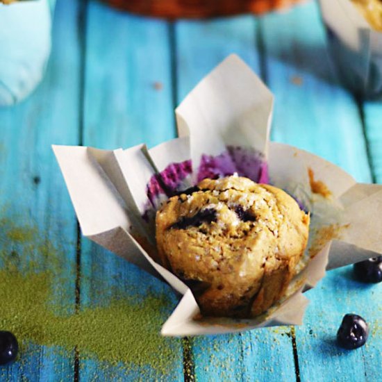 Vegan Blueberry Green Tea Muffins