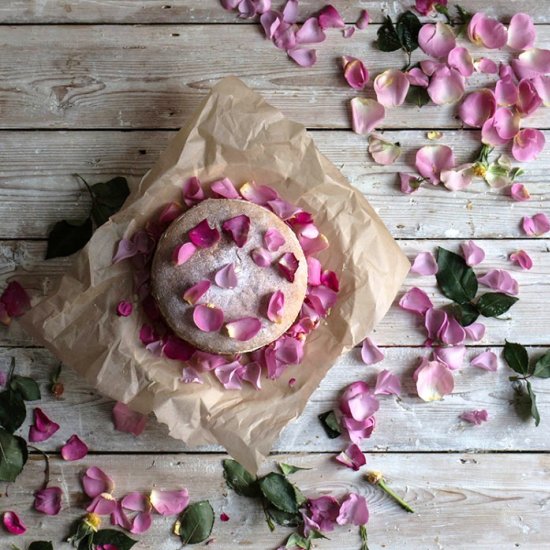 Rose and Saffron Zabaglione Cake