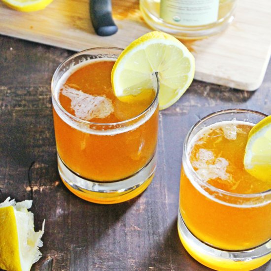 Rhubarb Lemon Shandy Cocktail