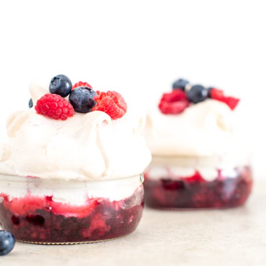 Summer Berries Meringue Pots