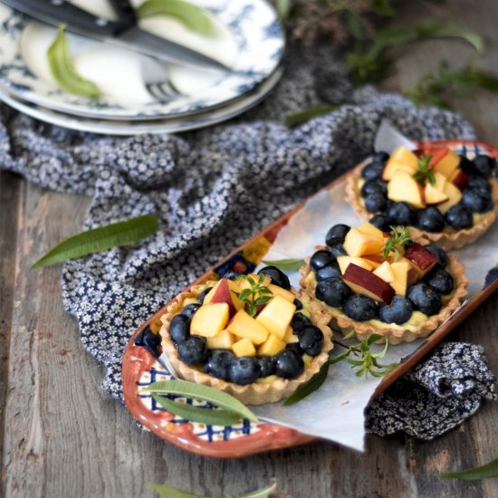 Blueberry, Nectarine, and Plum Verbene Tartlets