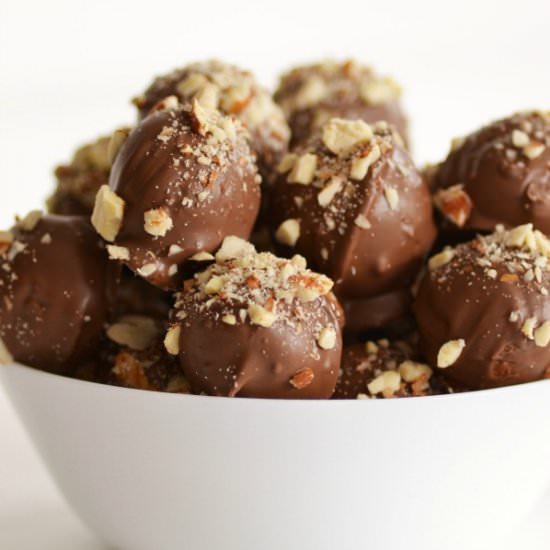 Chocolate-Covered Almond Cake Balls