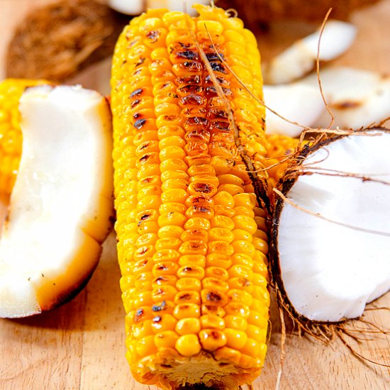 Roasted Sweet Corn with Coconut