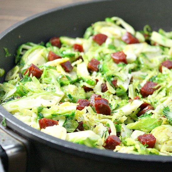 Brussels Sprouts and Chorizo