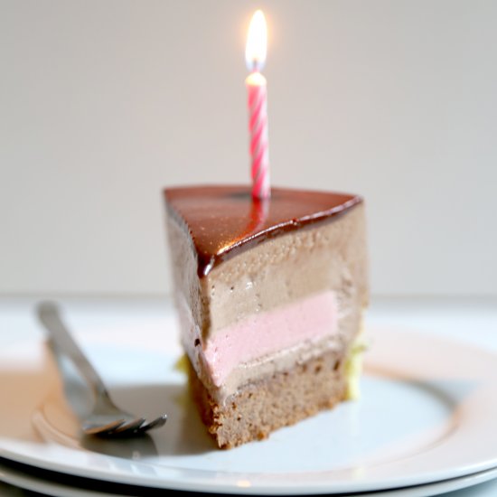 Chocolate Cake w/ Raspberry Center