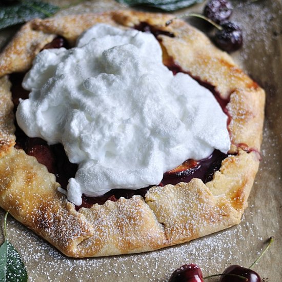 Cherry, Peach & Meringue Galette