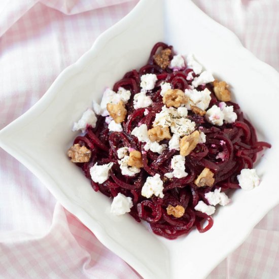 Beet Noodle Salad with Feta