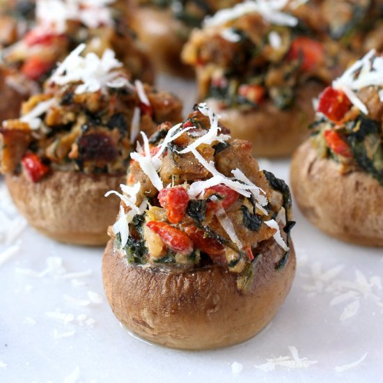 Italian Meatball Stuffed Mushrooms