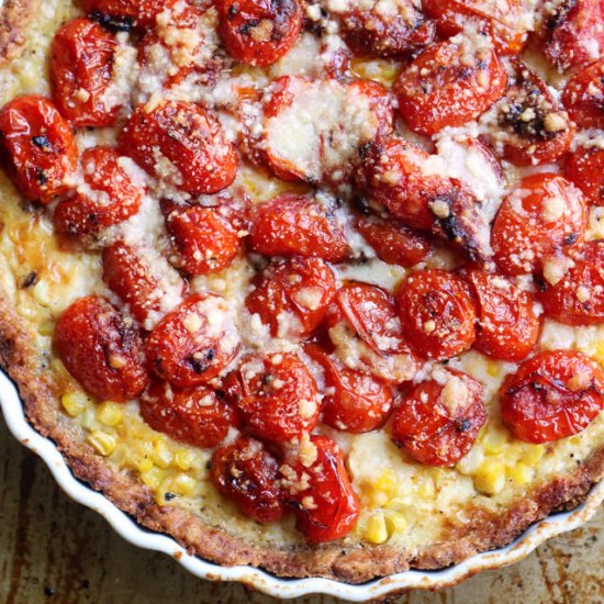 Corn and Cherry Tomato Quiche