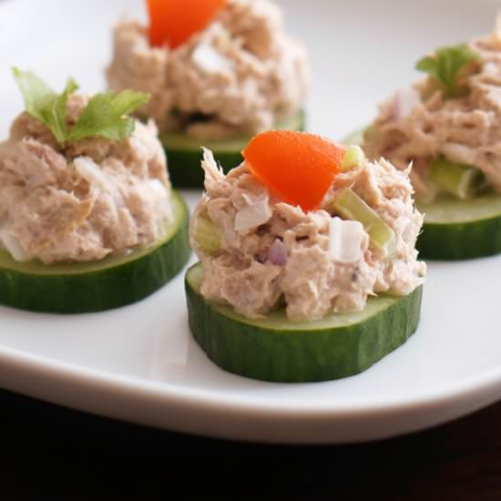 Tuna Salad on Cucumbers