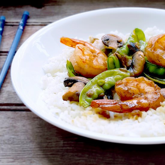 Shrimp, Snow Peas & Mushrooms