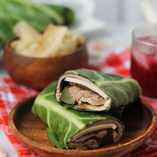 Cuban Sandwich Collard Wraps