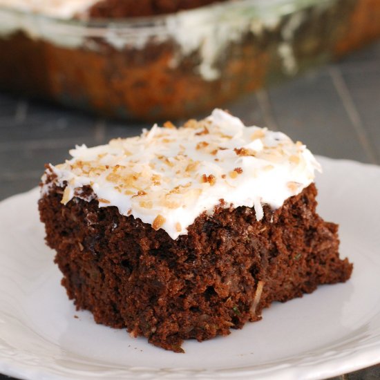 Coconut Chocolate Zucchini Cake