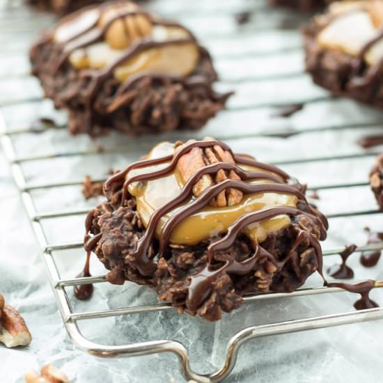 No Bake Turtle Cookies