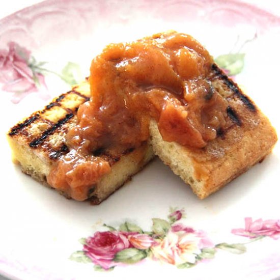 Rosewater Pound Cake with Peach Jam