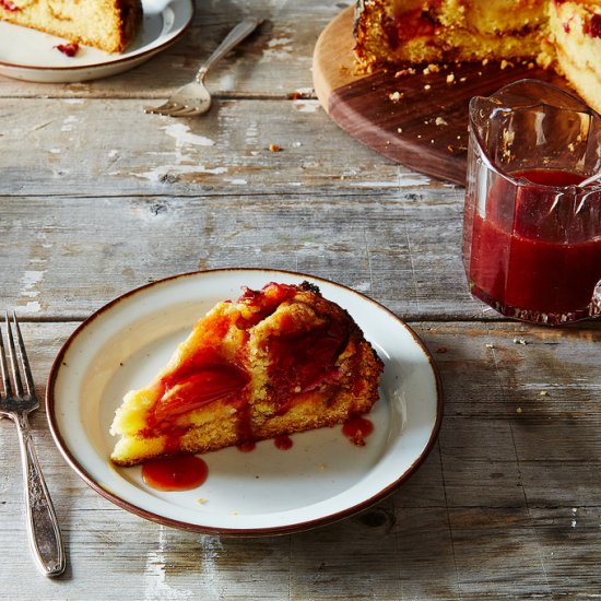 Plum cake with plum caramel