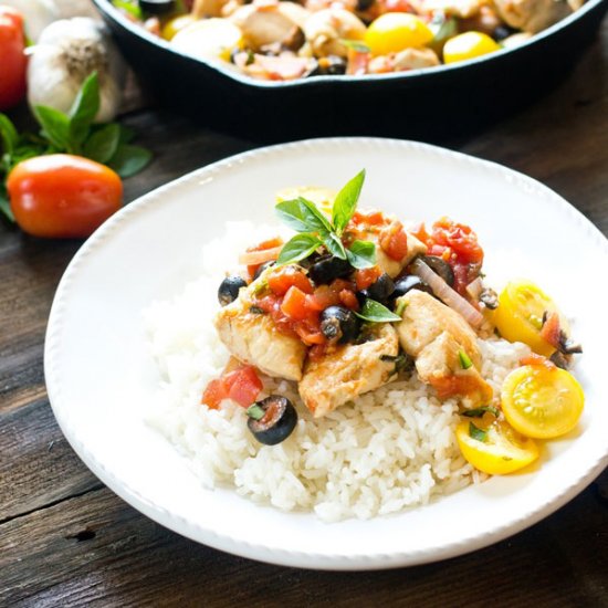 One Skillet Mediterranean Chicken