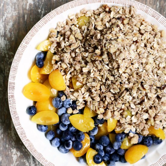 Plum and Blueberry Crisp