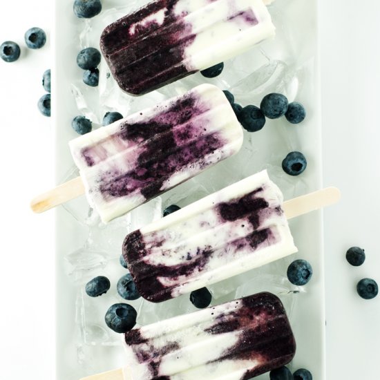 Blueberries & Cream Popsicles