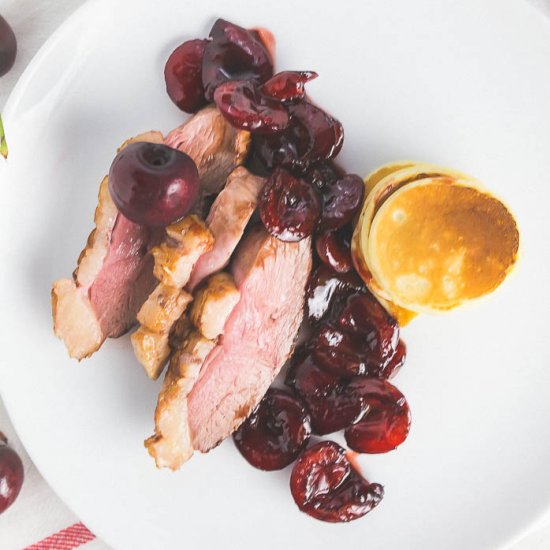 Roast Duck & Warm Cherry Compote