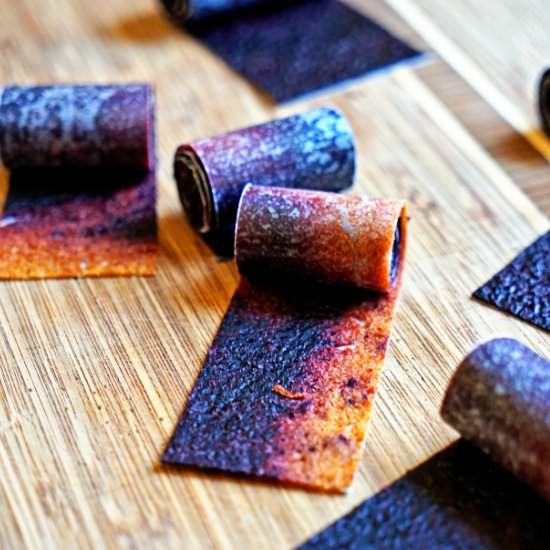 Nectarine Blueberry Fruit Roll Ups