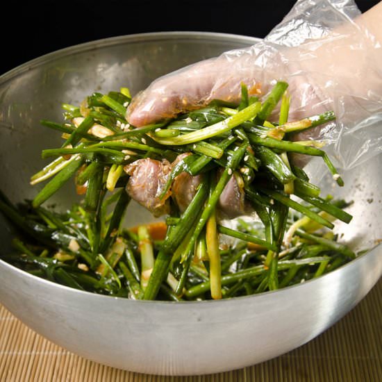 Korean Style Spring Onion Salad