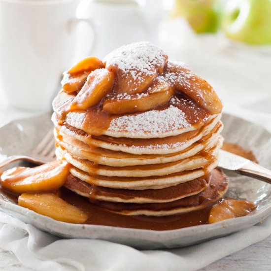 Pancakes w/ Cinnamon Apple Caramel