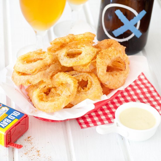 Old Bay Onion Rings & Dipping Sauce