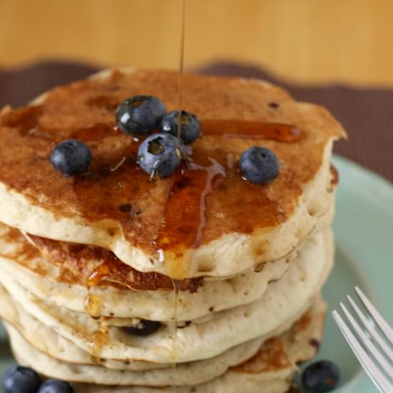 GF Blueberry Banana Pancakes