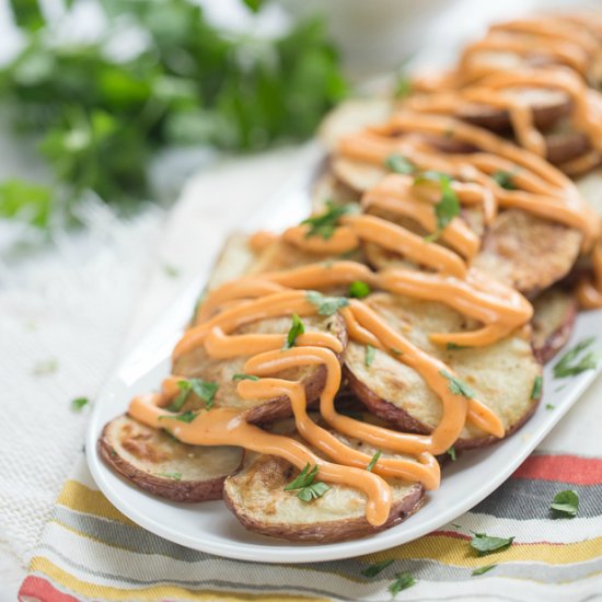 Roasted Potatoes with Sriracha Mayo