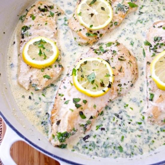 Chicken with Lemon Herb Cream Sauce