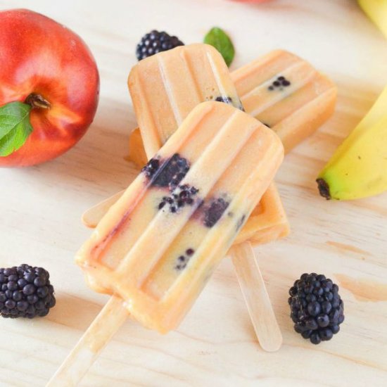 Nectarine Banana Blackberry Ice Pop