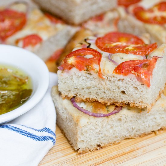 Tomato Focaccia with Infused Oil