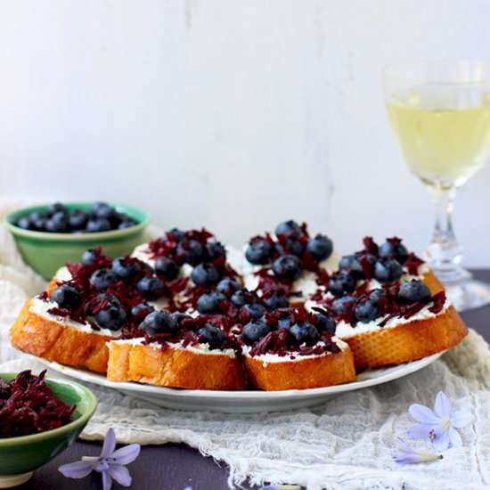 Blueberry Chevre Crostini