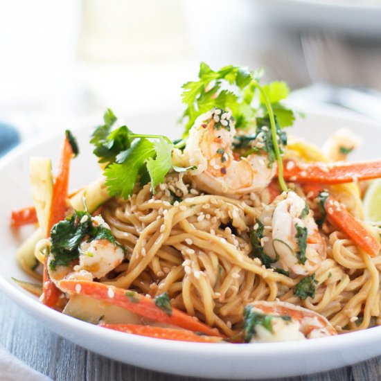 Cold Sesame Noodles with Shrimp