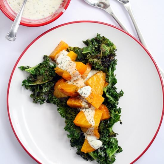 Kale Salad with Yellow Beetroot