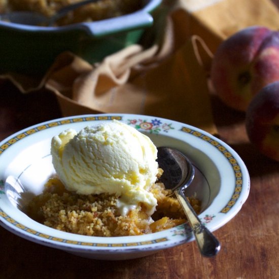 Peach Ginger Rosemary Brown Betty