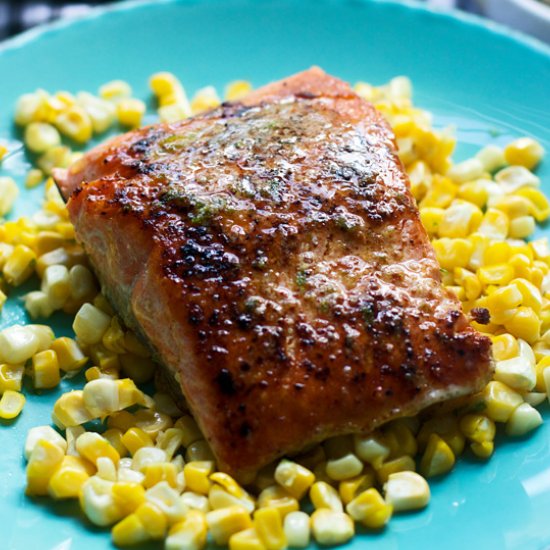 Seared Salmon with Chipotle Butter