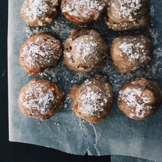 Powder glazed doughnut holes