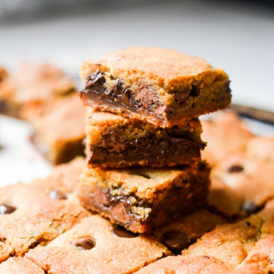 Malted Chocolate Chip Cookie Bars