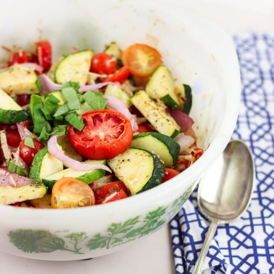 Summer Tomato + Zucchini Bake