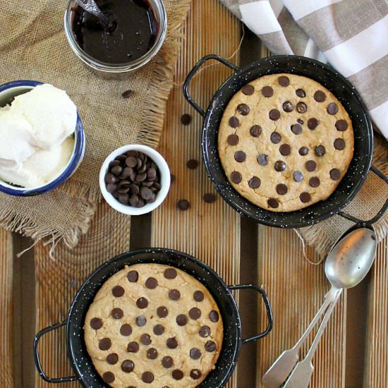 Vegan deep dish choco chip cookie