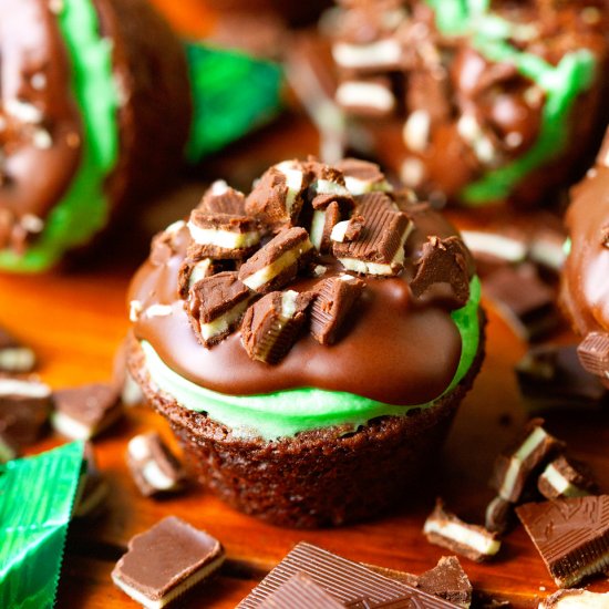 Mini Grasshopper Brownie Delights