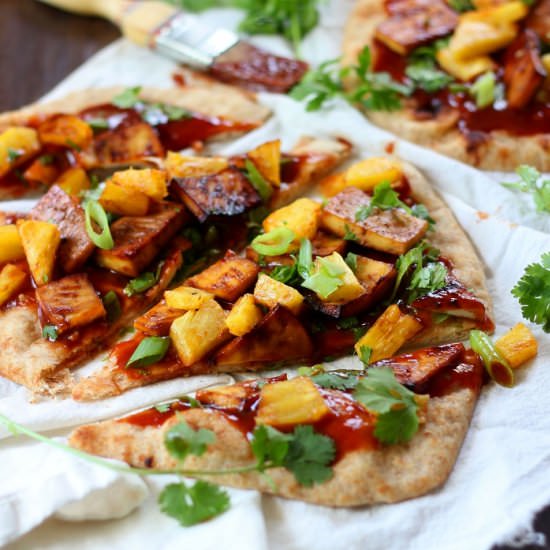 Barbecue Pineapple Baked Tofu Pizza