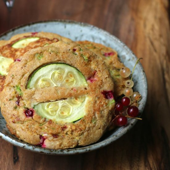 Zucchini-Currant Cornmeal Pancakes